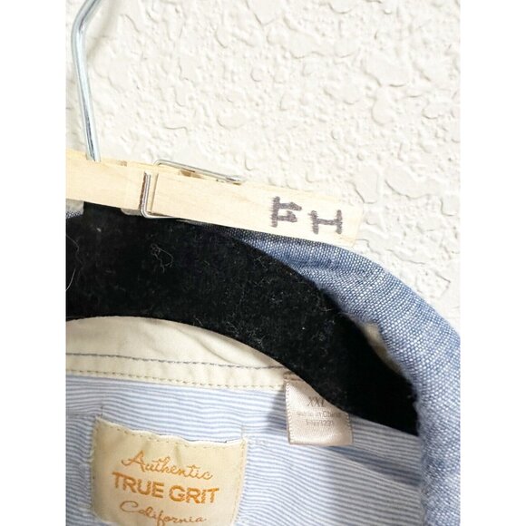 True Grit Mens Blue Chambray Western Shirt Button Front Long Sleeve Blue XXL - Picture 8 of 8